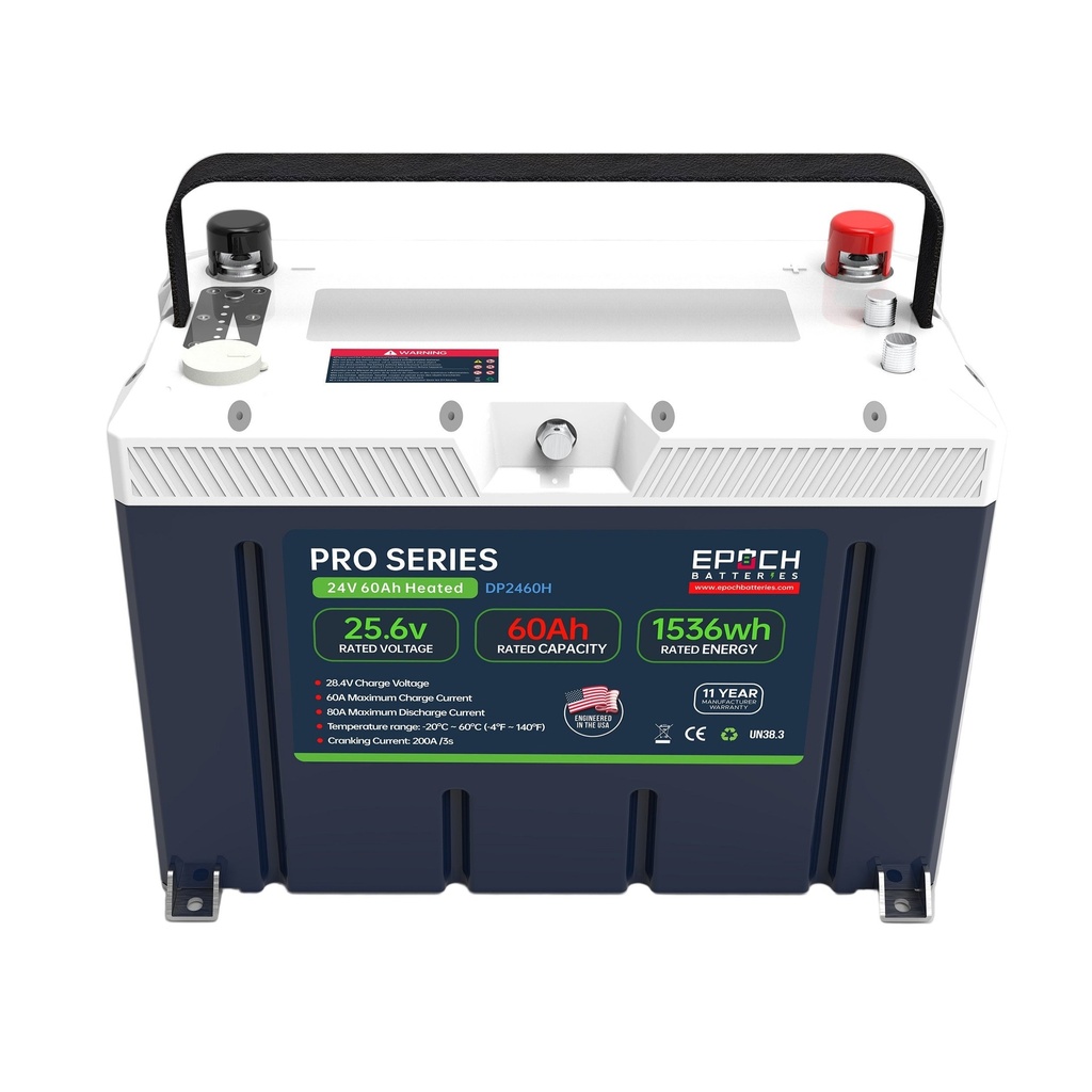 24V 60Ah (1.54kWh) Pro Series - Heated, Bluetooth & Victron Comms LiFePO4 Battery