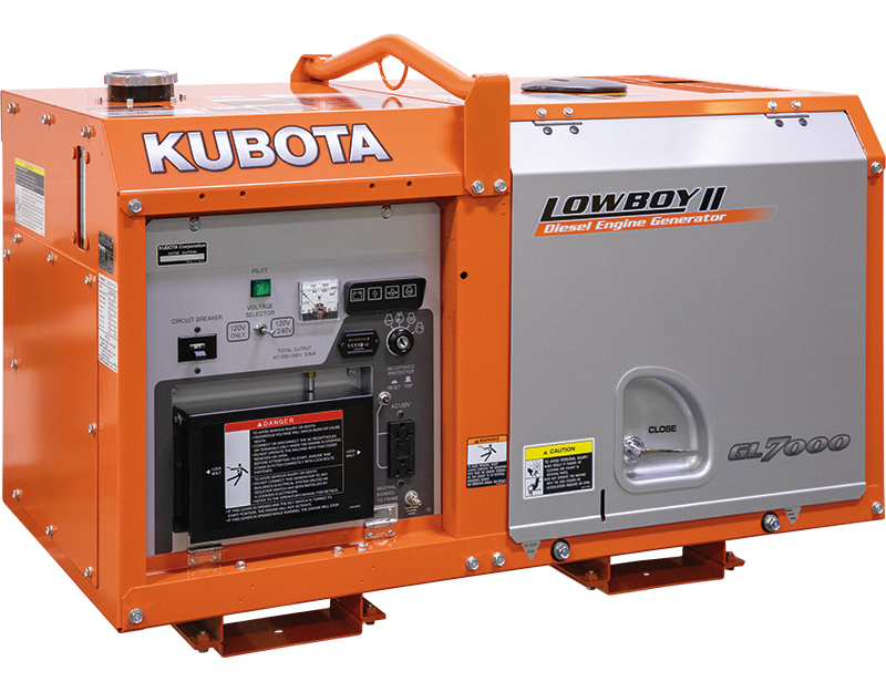 Kubota GL7000-TM Lowboy II 7kW Diesel Generator (7000W, Terminal Lugs)