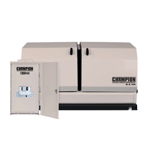 [100177] Champion 8,500-Watt Dual Fuel (Liquid Propane/Natural Gas) Select Circuit Home Standby Generator and 50-Amp Automatic Transfer Switch