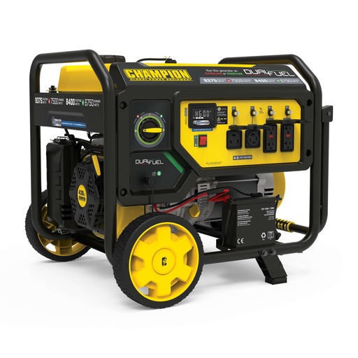 [201281] Champion 7500-Watt Electric Start Dual Fuel Home Backup Portable Generator with CO Shield®