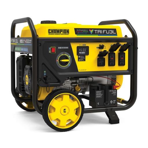 [201169] Champion 6500-Watt Electric Start Tri-Fuel Portable Generator with CO Shield®