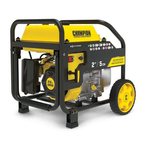 [100742] Champion 2-Inch Gas-Powered Semi-Trash Water Transfer Pump with Hose and Wheel Kit