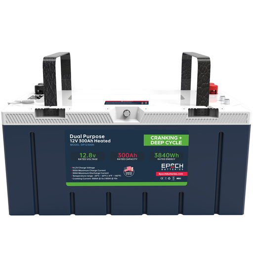 [DP12300H] 12V 300Ah (3.84kWh) Pro Series - LiFePO4 Cranking & Deep Cycle Dual Purpose Battery