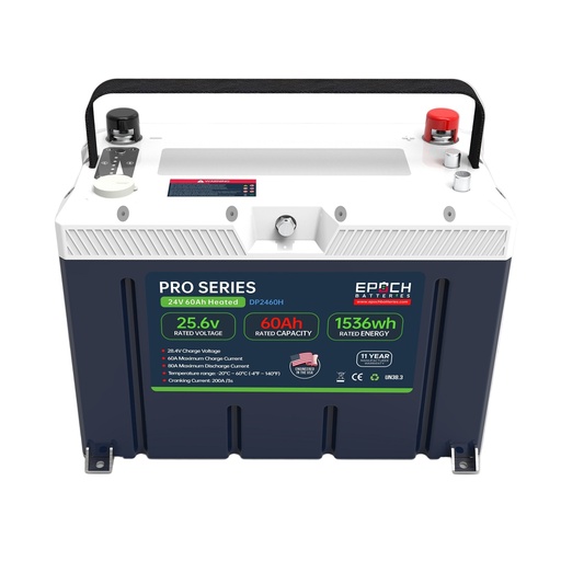 [DP2460H] 24V 60Ah (1.54kWh) Pro Series - Heated, Bluetooth & Victron Comms LiFePO4 Battery