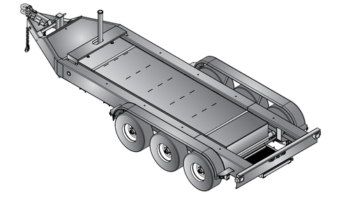 [TRLR400XF3DAE] Multiquip MQ TRLR400XF3DAE Trailer DCA400 3 Axles 350 Gallon Electric
