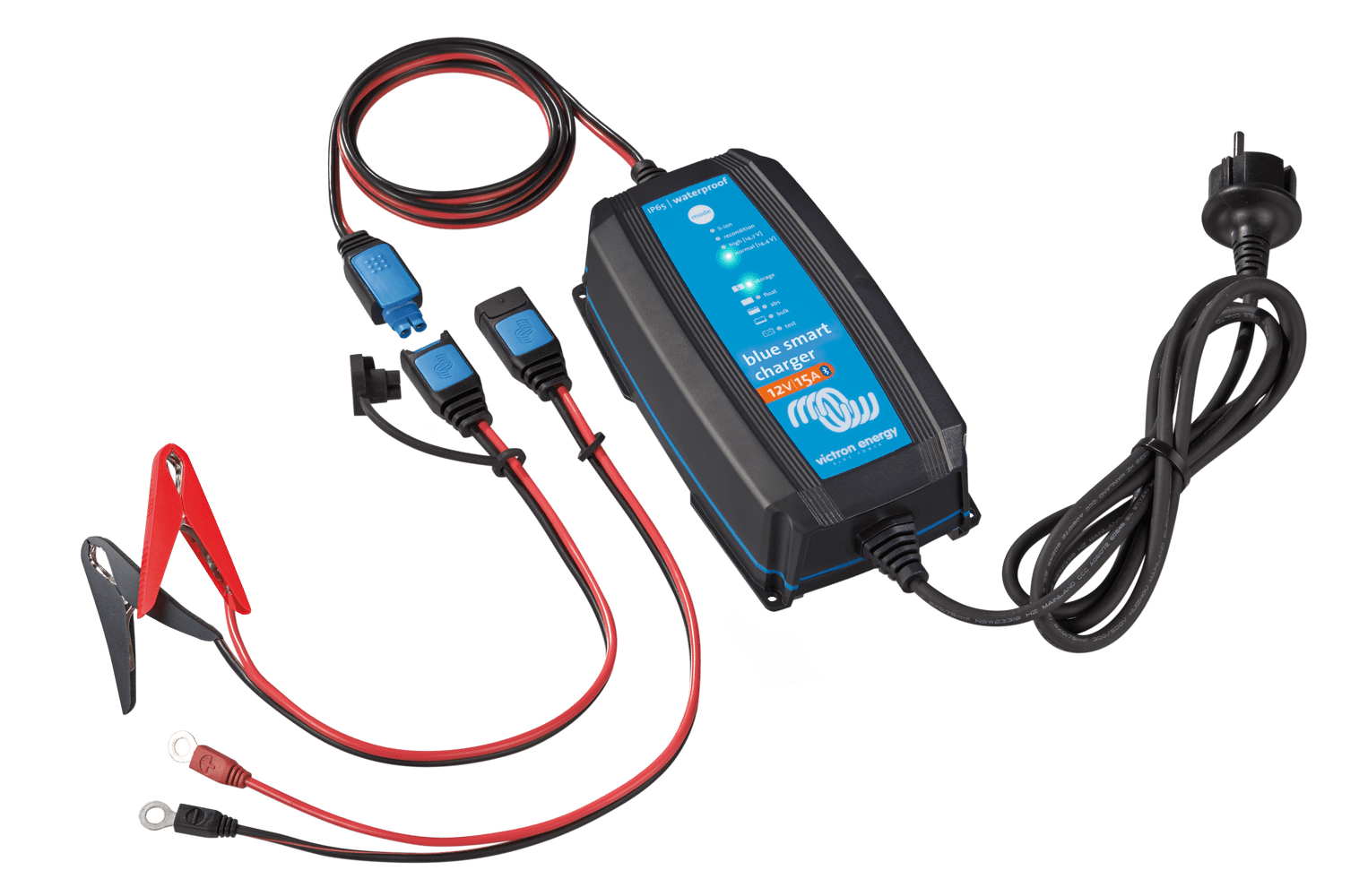Image of Victron Energy Blue Smart IP65 Charger 12/15(1) 120V NEMA 1-15P Retail Battery Charger BPC121531104R