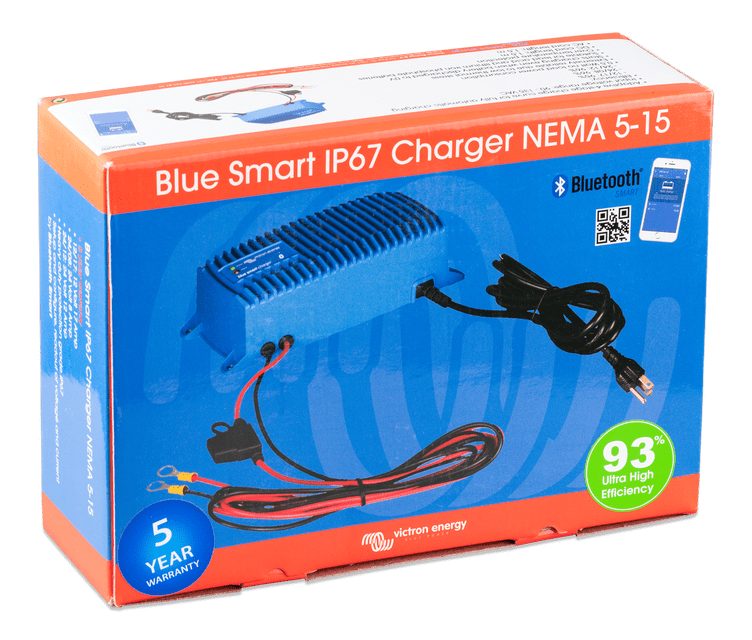 Image of Victron Energy Blue Smart IP67 Charger 12/25(1) 120V NEMA 5-15 Battery Charger BPC122547106