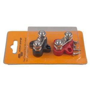 Image of Victron Energy Dual Terminal Stud M8-linked set (1 red/1 black) VBB413020010