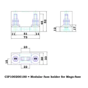 Image of Victron Energy Modular fuse holder for MEGA-fuse CIP100200100